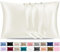 Pamposh Satin Silk Pillowcases For Hair And Skin Pillow Cases 2 Pack with Envelope Closure, Gifts for Women (2 Pcs Pillowcases (50 x 75 cm), Ivory White)