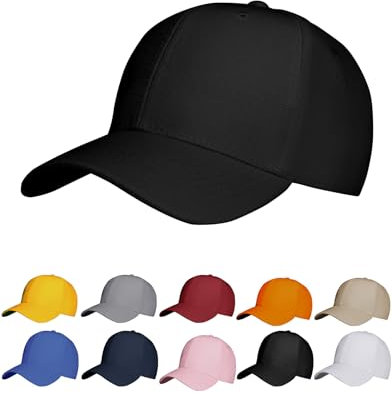 NebulaGlam Regolabile Berretto da Baseball, Berretto da Baseball Cappello Unisex con Visiera, Traspirante Casuale All'aperto Movimento Cappellini (Nero)