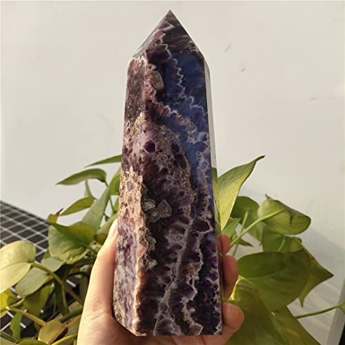QMIQXIWS Crystal 1pcs 1.8-2kgs Dream Amethyst Crystal Pillar Cures Crystal Pillar Tower Power Stone Crystal ZUZAOJUYIN