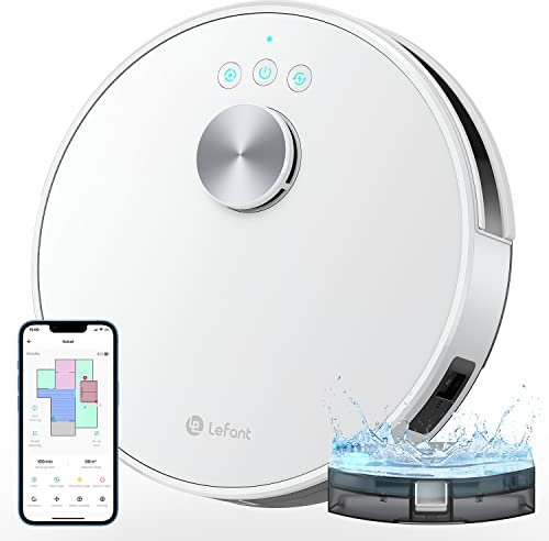 LEFANT Saugroboter mit Wischfunktion M1, 4000Pa Saugleistung Staubsauger Roboter 200min Laufzeit, Mehrstufiges Mapping, No-Go-Zonen, Saug und Wischroboter für Tierhaare, Teppiche und Hartböden