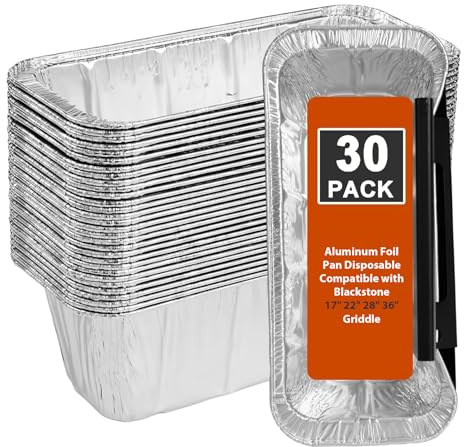 Fett kopp foder för Blackstone Griddle 5017-30-pack Blackstone grilltillbehör engångsgrill fettbricka, aluminiumfolie dropppanna fettfångare kopp foder för Blackstone 17, 22, 28, 36 tum