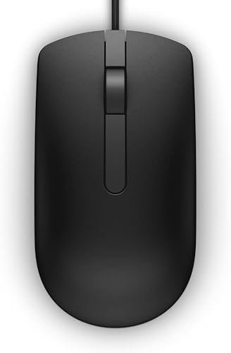 Generic MS116 Wired Optical USB Mouse - Black, 3-Button, USB 3.0, Lightweight, Ergonomic, Soundless, Programmable, 1.8m Cable, Windows, macOS, Linux Compatible