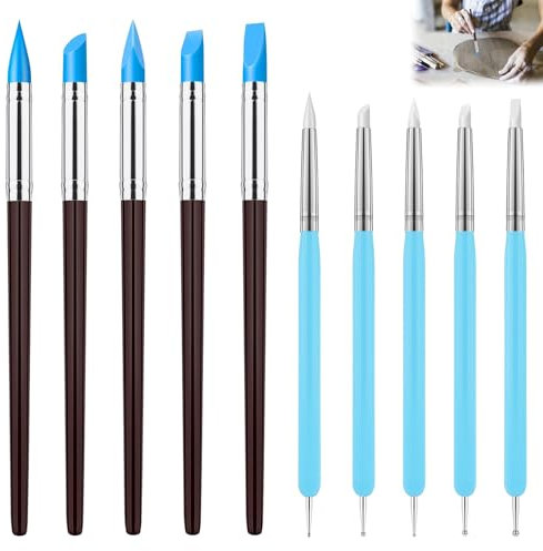 DONOONIS 10 Stück Modellierwerkzeug,Modellierwerkzeug Ton,Ton Werkzeug Set,Töpferwerkzeug Set,Polymer Clay,Modellierwerkzeug Ton,Pottery Clay Tool Für Modellierung Keramik Skulptur.