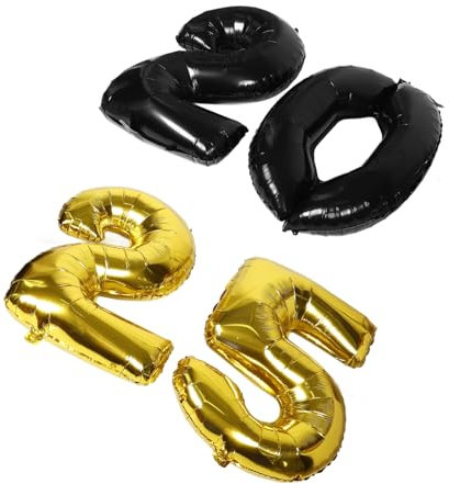 LOLIPPYY 1satz Folienballons Große Zahlballons Für Neujahrsfeiern Elegante Schwarze Und Goldene Dekoration Für Feste Und Jubiläen