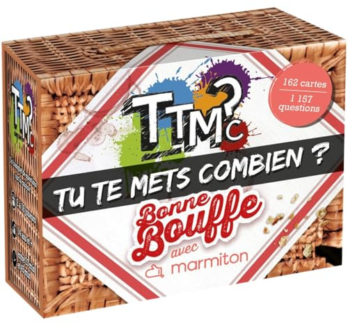 TTMC Tu Te Mets Combien ? - Bonne Bouffe avec Marmiton – Jeu de société Quiz Cuisine – Jeu d’Ambiance drôle et Convivial – Soirée Entre Amis, Famille, 2 à 16 Joueurs – Dès 14 Ans