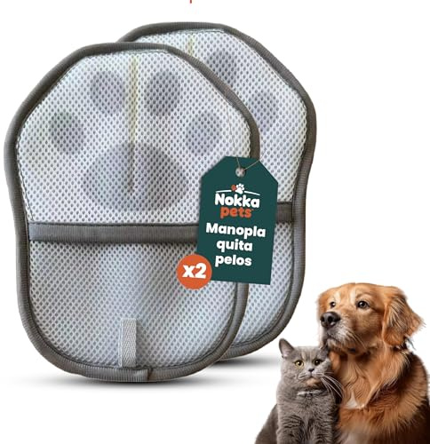 Pack 2 Manopla Quita Pelos Mascota - Guantes Quitapelos Mascotas - Manopla Electroestática que Elimina Pelo de Gatos y Perros - Limpieza Rápida en Sofás, Ropa y Hogar – Dueños de Mascotas (GRIS)