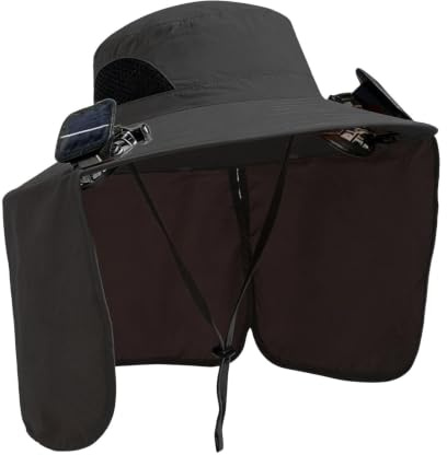 Sombrero con Ventilador Solar | Gorro Transpirable De ala Ancha | Sombrero Plegable con 2 Ventiladores Solares | para Mujeres Y Hombres para Jardinería Senderismo Pesca Playa Vacaciones