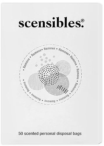 Scensibles Personal Care Disposal Bags Refill Box (50 Count) – for Tampons, Pads, Liners, Condoms & More – Discreet, Hygienic & Odor-Reducing