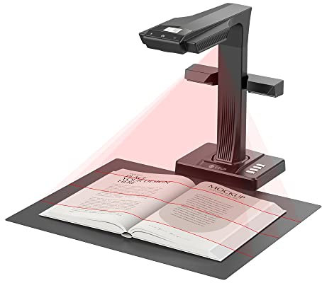 CZUR ET18 Professioneller Buchscanner, 18 Megapixel Scanner Schnell-Scan Dokumentenscanner Nach PDF Konvertieren/Durchsuchbare PDF/Word/Excel, Max. Scanbereich A3 für Office Library