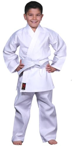 Chikara Karateanzug in Weiß für Kinder - Karate Anzug für Jungen und Mädchen aus Baumwolle, Kampfsportanzug