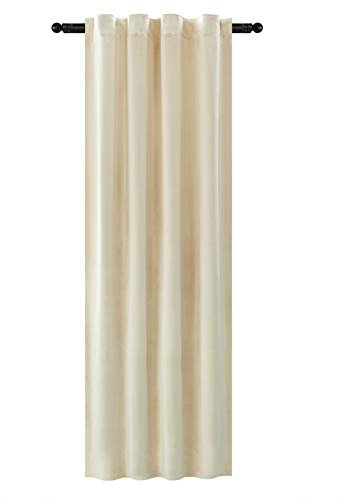 WOLTU Samtvorhänge, für Schlafzimmer Wohnzimmer, Verdunklungsvorhang mit Kräuselband Thermogardine, 300 g/m² Schwere Samtige, 140 x 270 cm, Hellsand