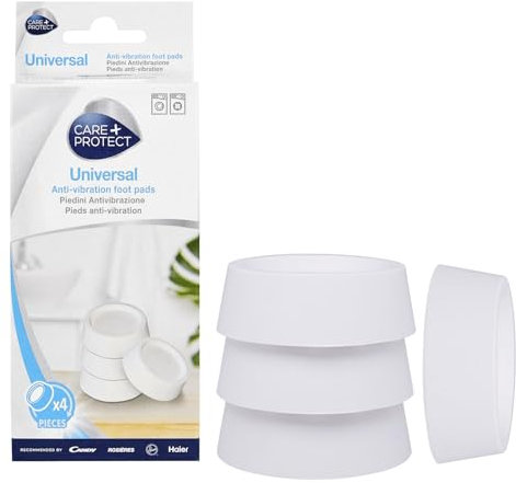 Care+Protect 35602742 Anti-Vibration Rubber Foot Pads - for Washing Machines and Dryers - Reduce Vibration & Noise - Improve Stability - White