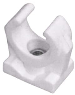 Lot de 10 clips de tuyau simples - Fixation de tuyau - Blanc - En plastique (avec manchon en métal, 35 mm)