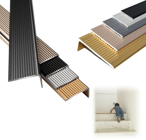 Paraspigolo Paragradino For Scale In Alluminio For Gradini Battistrada A Forma Di L, Profilo Angolare E Bordo Per Scale, Antiscivolo Scale Bordo Di Paragradino Antisdrucciolo In Metallo Per Interni/es