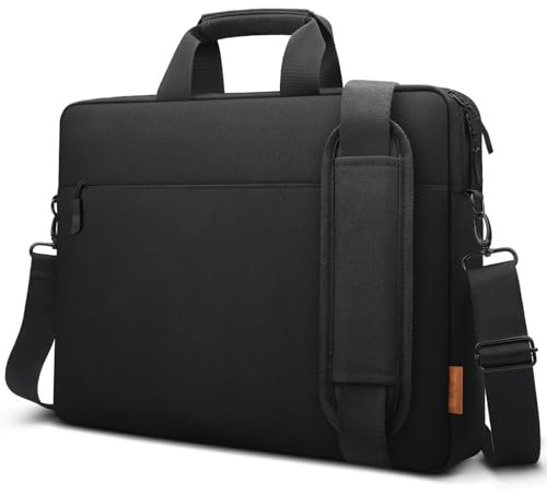 ZYB Laptop Bag Case 15 15.6 16 Inch, Waterproof Laptop Sleeve Messenger with Shoulder Strap for 15.6-16 Notebook MacBook Pro 15 16 M4 M3 M2 M1 Lenovo HP ASUS Acer Samsung etc Laptop Briefcase-Black
