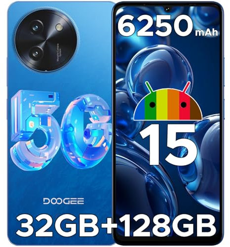 DOOGEE Note 59 5G Smartphone Ohne Vertrag Android 15, 32GB+128GB/2TB TF, 6250mAh, 6.75 HD+ 120Hz, T8200 Octa Core Handy Günstig, 16MP+8MP, Dual SIM Simlockfreie Handys, OTG/Face ID/NFC/Widevine L1