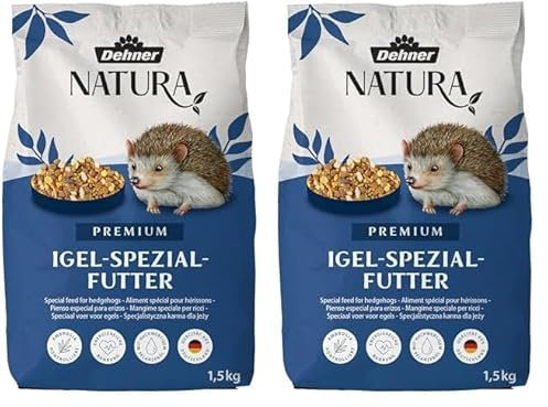 Dehner Natura Premium Igelfutter, Alleinfutter für Igel, artgerecht/natürliche Ernährung, 1.5 kg (Packung mit 2)