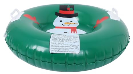 BRIGHTFUFU Tube Gonflable Snowman Vert Toboggan Épais et Robuste pour Garçon Fille Adultes Tout-Petits Luge Extérieure Portable et Sécurisée pour Sports Hiver