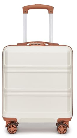 Kono Maleta Cabina Pequeña 45x35x20 cm ABS - Equipaje de Mano Ligero y Rígido con 4 Ruedas 360° y Candado TSA para Viajes(Crema Claro)