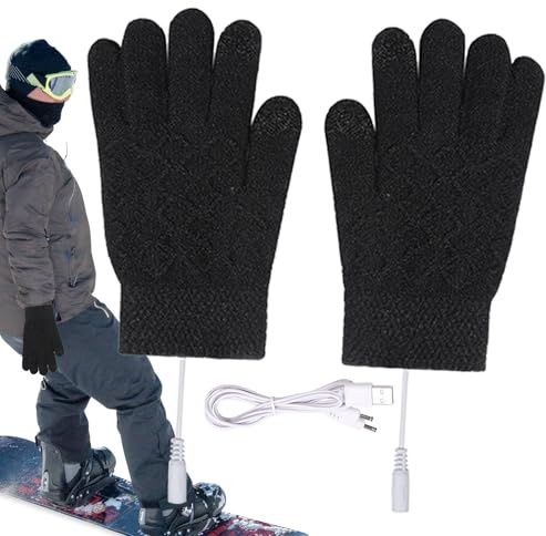 Yulokdwi Heated Computer Gloves,USB Electric Touchscreen Mittens Hand Warmers | Heated Winter Gloves - for Motorcycle Running Football Work Winter Men Kids Women Camping