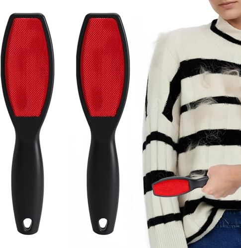 GZRXIOUS 2 cepillos para pelusas de dos lados, reutilizables, cepillos para pelusas de doble cara, cepillo para eliminar pelos de animales, cepillo para sofá, coche, ropa, muebles, textiles, pelo de