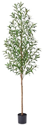 VeriNatural 6FT Artificial Olive Tree Indoor – Real Wood Trunk Tall Faux Olive Tree, Large Fake Potted Plant for Home Decor Living Room& Office Decor,VN245