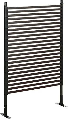 Outsunny Garden Fence with 2 Standing Ways for Hard & Soft Ground, Decorative Outdoor Divider, Metal Animal Barrier Fence for Garden Patio, Brown