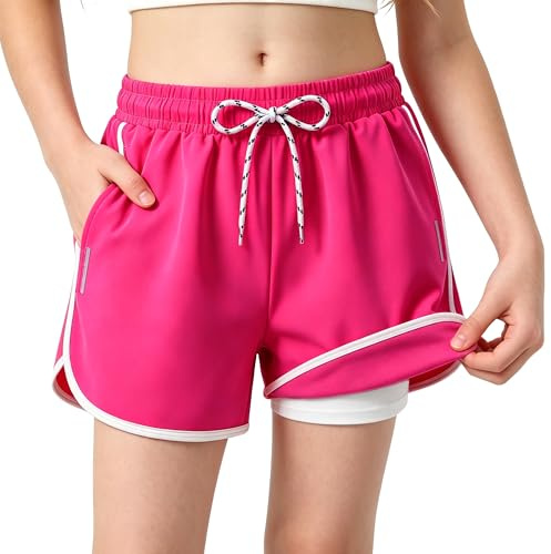 FILOWA Bañador Natacion Niños Corto Shorts de Baño con Forrado, 7-16 años | Traje de Baño, con Bolsillos, Ajustable Cordón, Short Bañador, Tiras Reflectantes, Playa Piscina Surf, Ado Pantalones Cortos