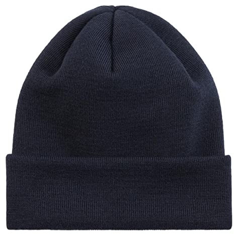HANSEHELD Strickmütze 100% Baumwolle Marine | Basic | Baumwollstrick | Groß | Umschlag | kratzt Nicht | Beanie | Biobaumwolle | Made in Germany