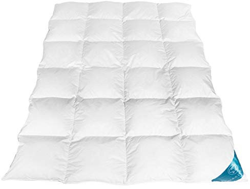 Sandaro Home Daunendecke 200x220, Füllverhältnis 70% Daunen-30% Federn, Winterdecke 200x220, gleichmäßige Füllung leichtes Gewicht, Bezug 100% Baumwolle, Öko-Tex Zertifiziert (200x220 cm, 1400)
