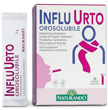 Naturando Influ Urto Orosolubile 20 Bustine. Rimedio Naturale per Superare Velocemente i Primi Disturbi Stagionali