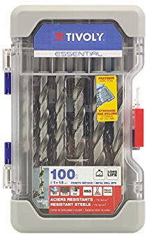 Tivoly 11452070003 Coffret RANGER 100 forets métaux HSS taillés meulés pointe en croix Ø 1 à 13mm ESSENTIAL
