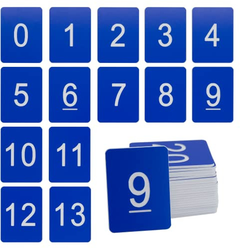 Etichette numerate in plastica, rettangolari (0-50, colore blu)