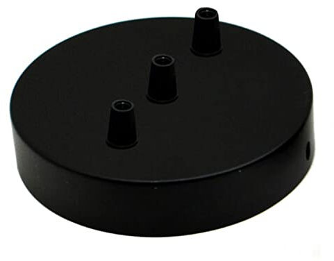 LEDSone Schwarze Deckenrosette von LEDSone, perfekt für Stoff-Flexkabel, Deckenleuchte aus Metall mit Zubehör für Decken- und Wandleuchte. (120MM)