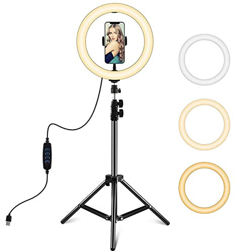 Anello Luminoso Led Treppiedi Selfie Luce Ring Light 10 26cm Telefono Fotografia Smartphone Treppiede