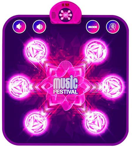 LEAPRCSTORE Dance Mat Toys for Kids, Light Up Dance Pad Gifts for 3 4 5 6 7 8 9 10 Year Old Girls, Music Dance Play Mat with 6 Arrows & 5 Game Modes, Birthday Gifts for Girls Boys