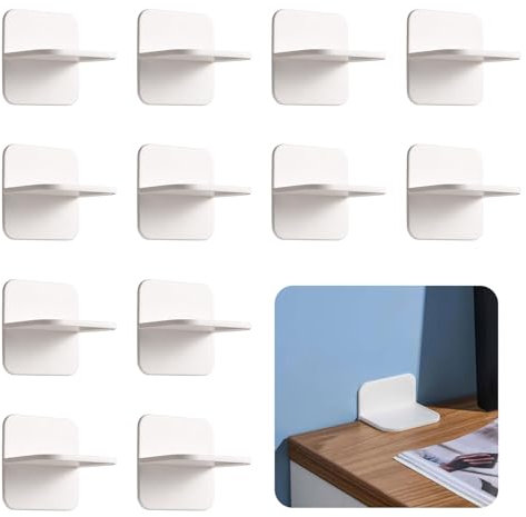 JDCMEI 12 Stück Möbel Kippsicherung Kindersicherung Anti Kipp Halter, Selbstklebend Kippsicherung, Möbelanker Schrankbefestigung für Tisch, Bücherregale, Schränke, Schubladen, Kommoden, TV-Ständer