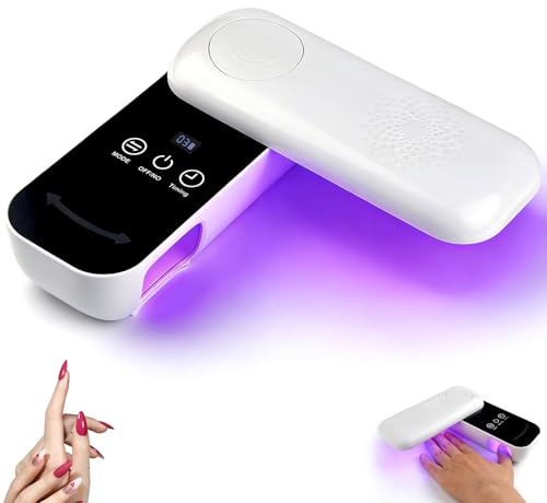 UV Lampe für Gelnägel, UV LED Nagellampe Kabellos, UV Lampe Nägel Nageltrockner für Gelnägel, Nageltrockner Gel Nagellack Schnelltrockner, 240° Drehbar Klappbar,Professionelle Aushärtung Gel-Nagellack