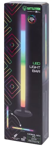 Battletron Barra luminosa LED RGB, Iluminación Gaming Multicolor, Sincronización Chroma, Control Múltiple, Soporte Vertical/Horizontal