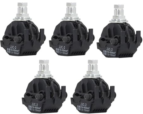 Insulation Piercing Connector 1KV High Voltage Cable Splitter Flame Retardant No Peeling Clamp for Road Lighting Industrial Power Bridge Lighting Garden Illumination PVC Copper 5 (JJC-2)