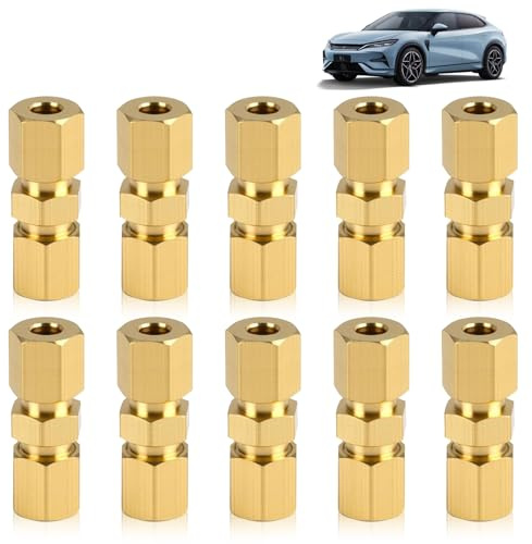Zyluniy 10 Piezas conectores de línea de freno, 4,75mm Racores para Latiguillos de Freno, Racores para Latiguillos de Freno para Reparaciones y Mejoras del Sistema de Frenado sin Rebordeado