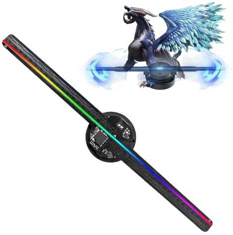 Ventilador Holograma 3D Resolución 2000X224 - Proyector para Fiestas,Ventilador De 42 Cm con Mando A Distancia para Imágenes Y Vídeos De Animación