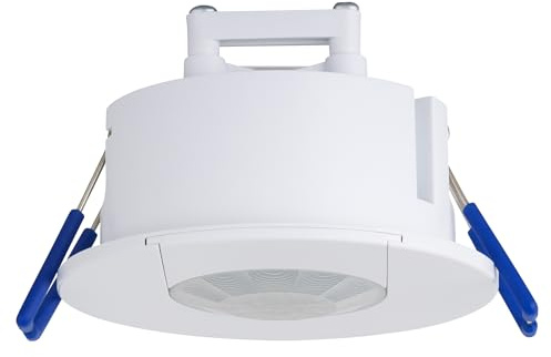 SEBSON Bewegungsmelder Unterputz - Reichweite 8m / 360°, programmierbar, LED geeignet 600W, Decken Montage Einbauloch Ø63-68mm, PIR Sensor, 3-Draht