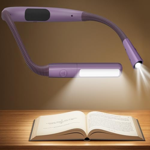 Glocusent Bendable Neck Light, 100 Hours Reading Light for Book Lover Gifts