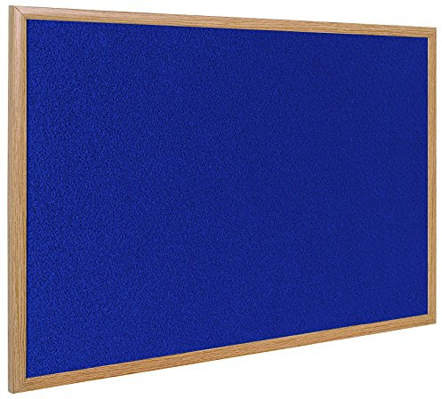 Bi-Office Earth - Notice Board, Blue Felt, Oak Finish Frame, 120 x 90 cm