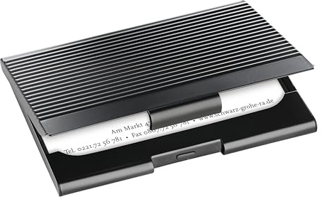 SIGEL VZ134 Visitenkarten-Etui schwarz, mit gerillter Oberfläche