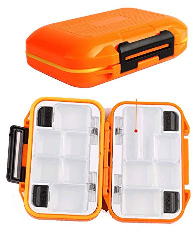 LESOVI Angelköder-Boxen Bait Tackle-Kunststoff-Storage, Klein-Koffer, Mini-Lure-Box für Weste, Angelzubehör-Boxen Aufbewahrungsbehälter, orringe, Small
