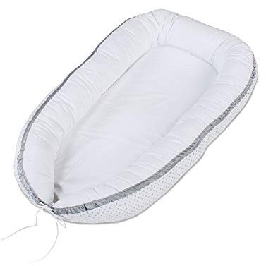 babybay Kuschelnest, weiß Punkte perlgrau