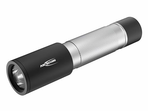 Ansmann DAILY USE LED Taschenlampe 300B inkl. C Batterien – optimal geeignet für Einsätze im Haus Garage Auto Werkstatt oder Camping Leuchte handlich & robust 315 Lumen, Silber