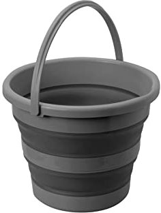 BRUNNER 0203074N.C20 Bacinella Pieghevole in Resistente Materiale Plastico, Drum Fold-Away 15 L, Colore Nero/Grigio, Leggera, Salvaspazio, Facile da Trasportare
